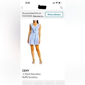 Light blue ruffle cute dress